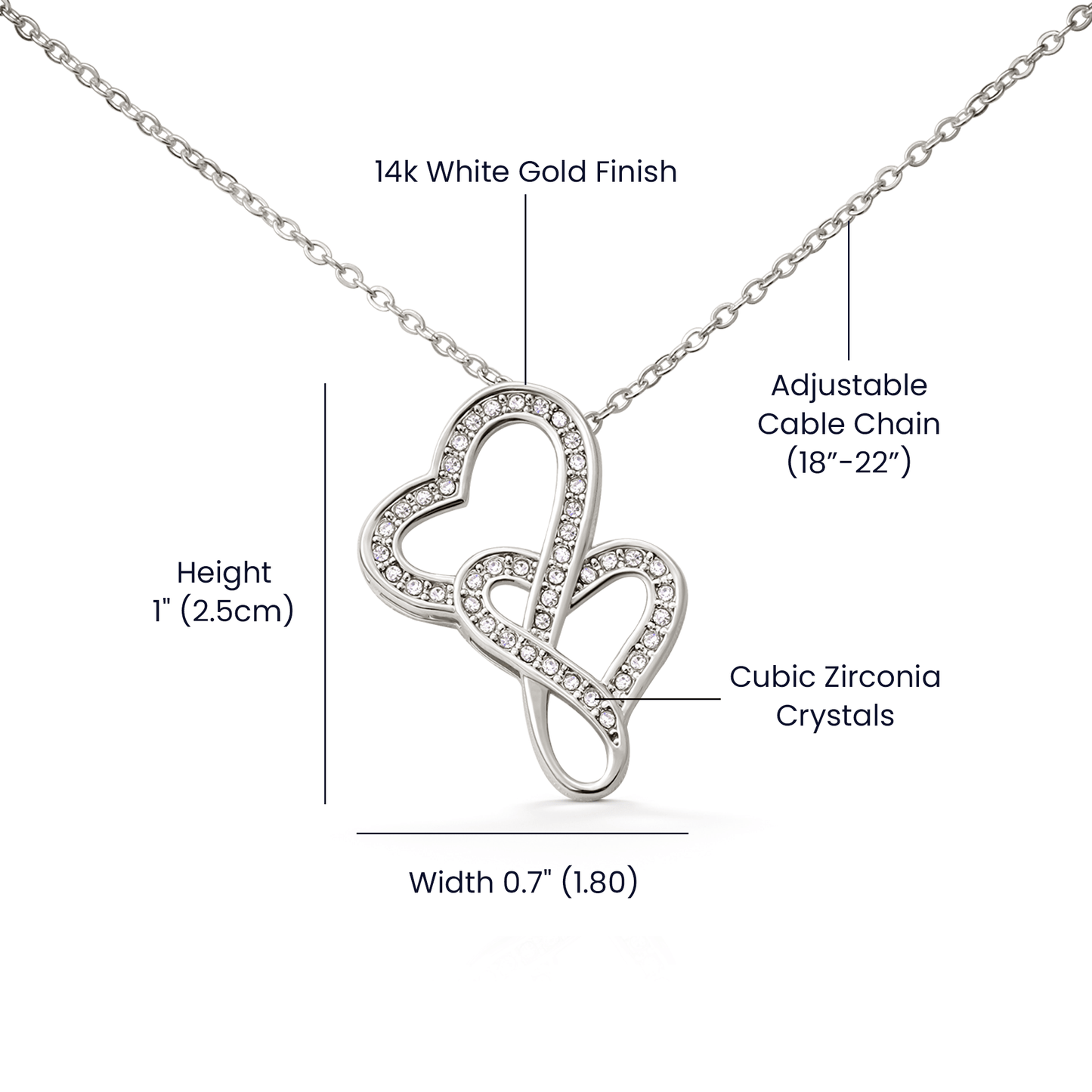 To My Smokin' Hot Babe - Double Heart Necklace