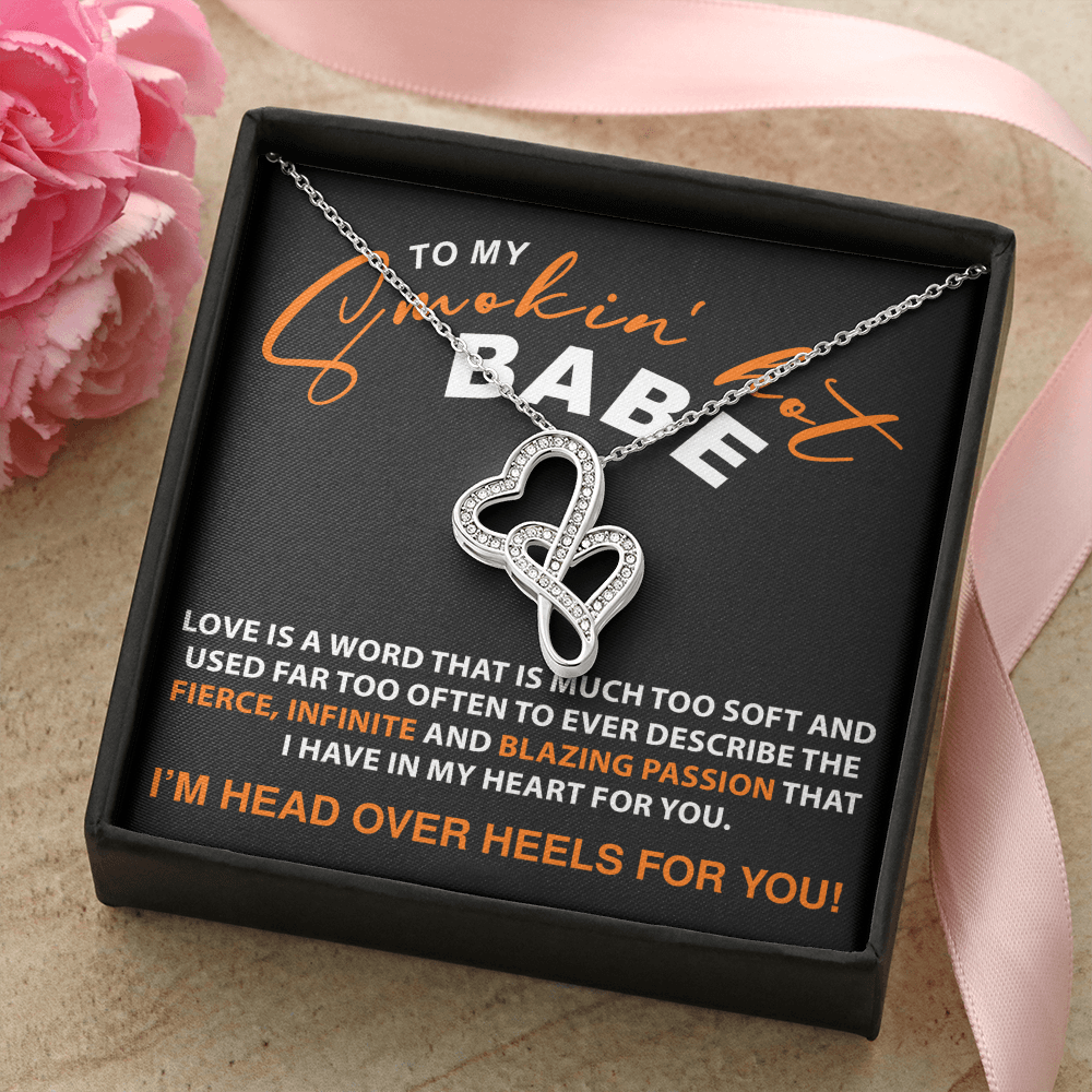 To My Smokin' Hot Babe - Double Heart Necklace