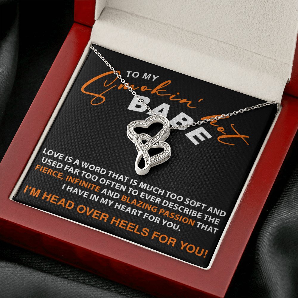 To My Smokin' Hot Babe - Double Heart Necklace