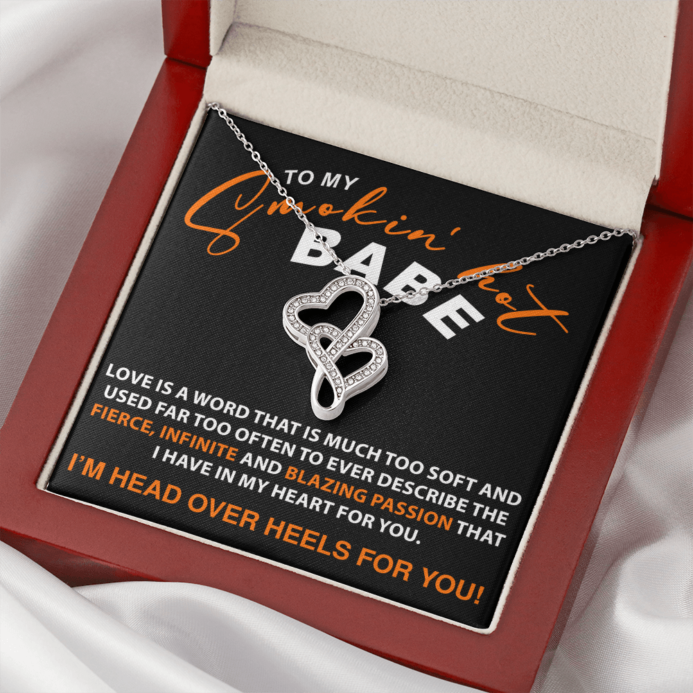 To My Smokin' Hot Babe - Double Heart Necklace