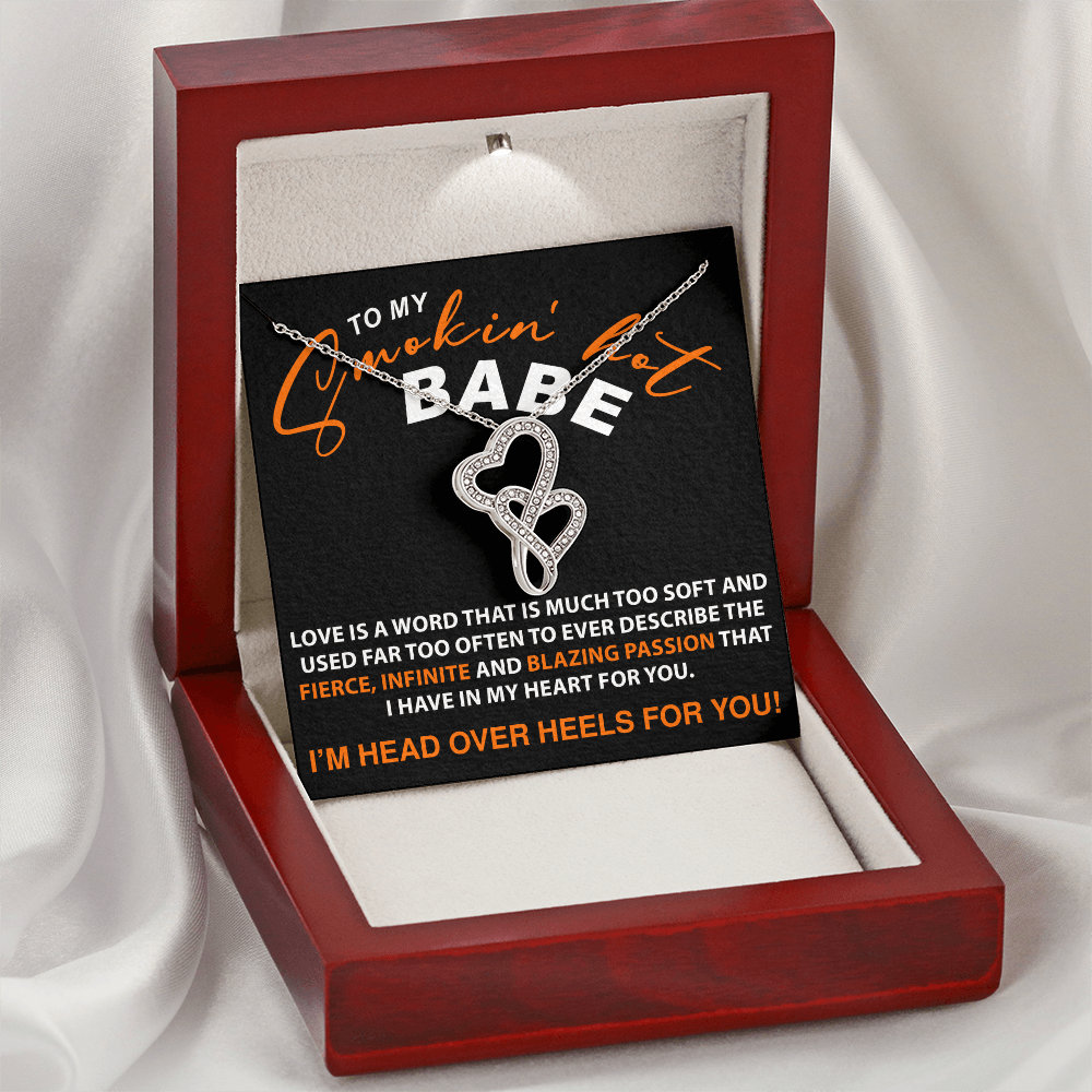 To My Smokin' Hot Babe - Double Heart Necklace