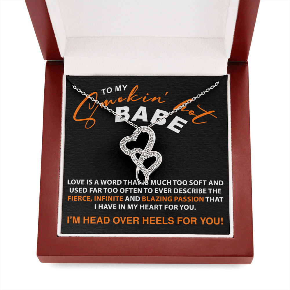 To My Smokin' Hot Babe - Double Heart Necklace