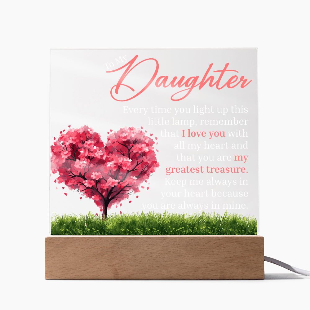 Gift for Daughter  - "My Greatest Treasure" LED Acrylic Plaque
