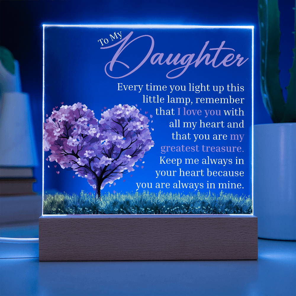 Gift for Daughter  - "My Greatest Treasure" LED Acrylic Plaque