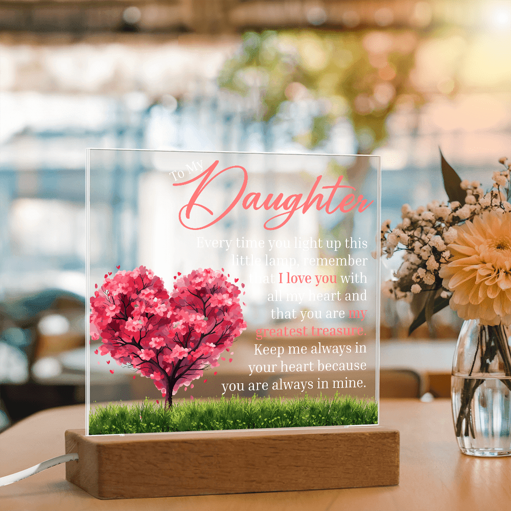 Gift for Daughter  - "My Greatest Treasure" LED Acrylic Plaque
