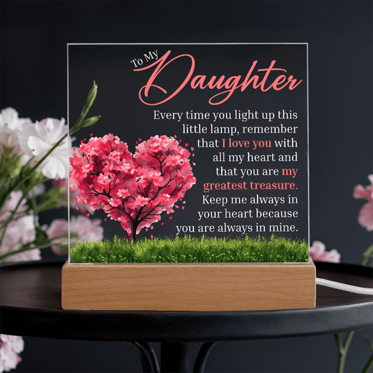 Gift for Daughter  - "My Greatest Treasure" LED Acrylic Plaque