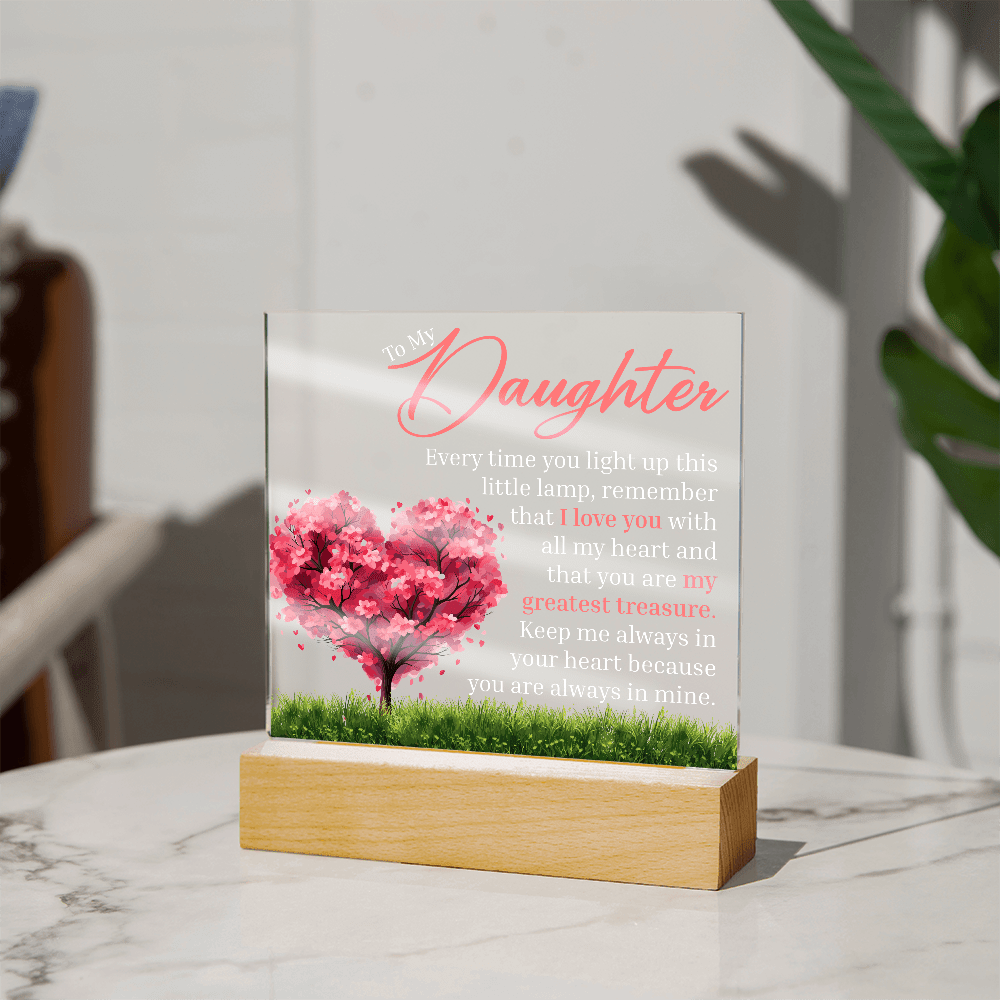Gift for Daughter  - "My Greatest Treasure" LED Acrylic Plaque