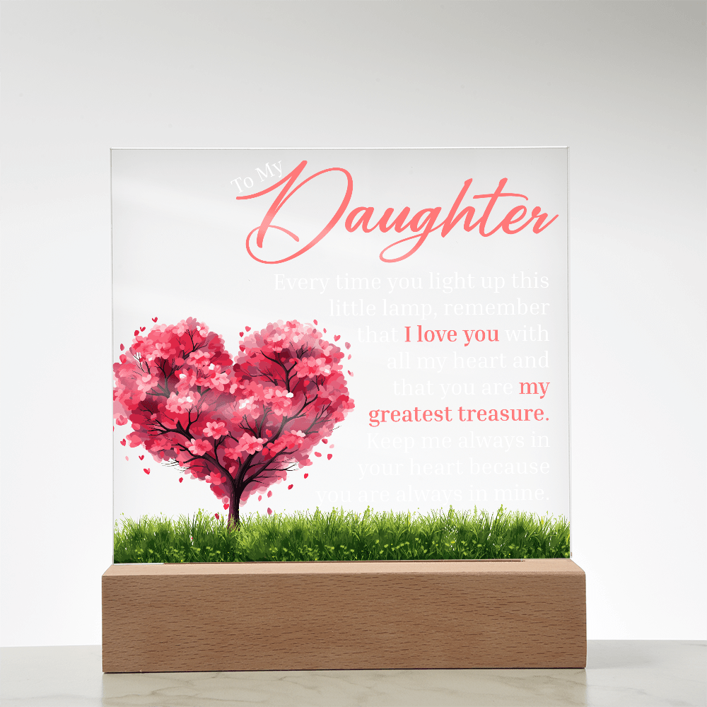 Gift for Daughter  - "My Greatest Treasure" LED Acrylic Plaque
