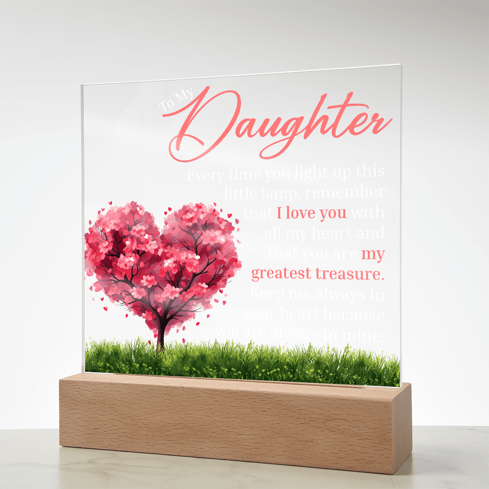Gift for Daughter  - "My Greatest Treasure" LED Acrylic Plaque