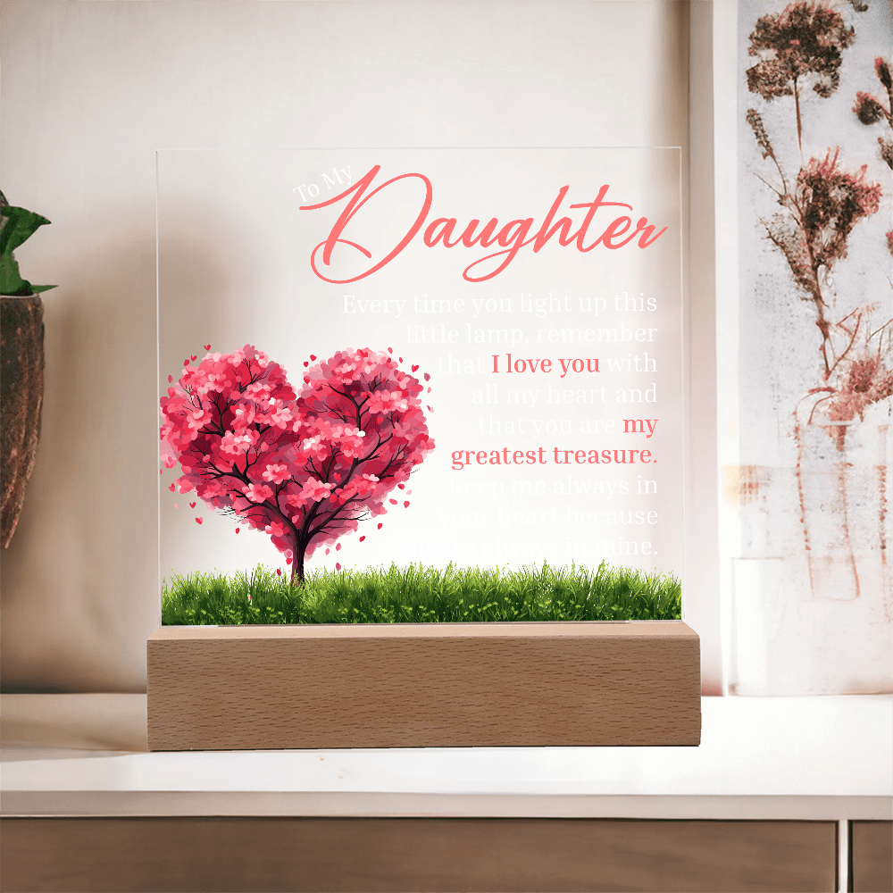 Gift for Daughter  - "My Greatest Treasure" LED Acrylic Plaque