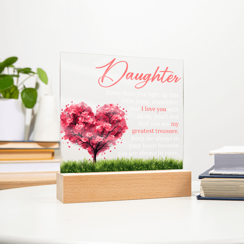 Gift for Daughter  - "My Greatest Treasure" LED Acrylic Plaque