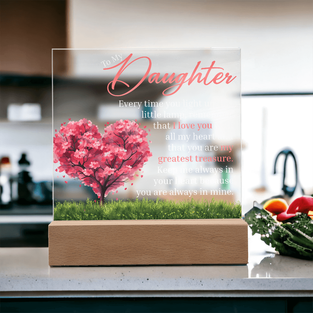 Gift for Daughter  - "My Greatest Treasure" LED Acrylic Plaque
