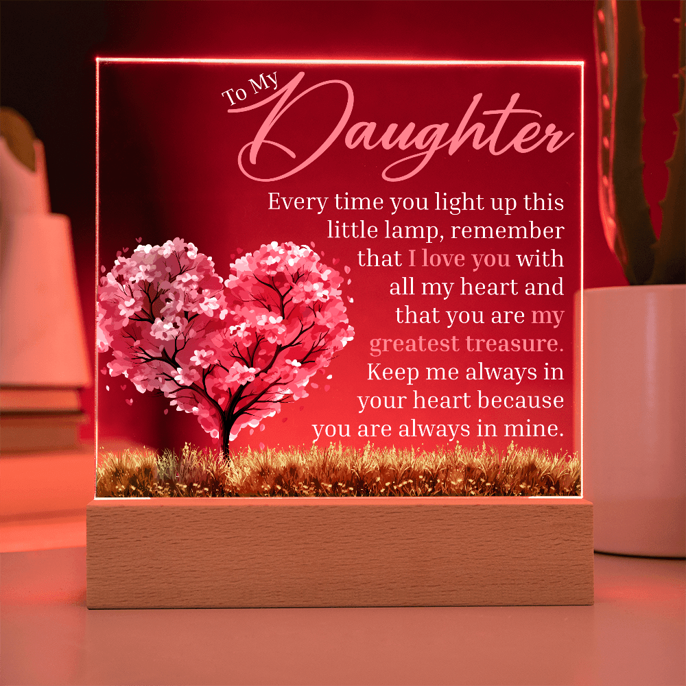 Gift for Daughter  - "My Greatest Treasure" LED Acrylic Plaque