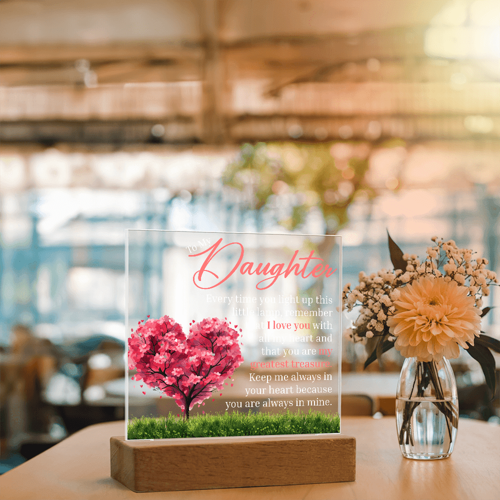 Gift for Daughter  - "My Greatest Treasure" LED Acrylic Plaque