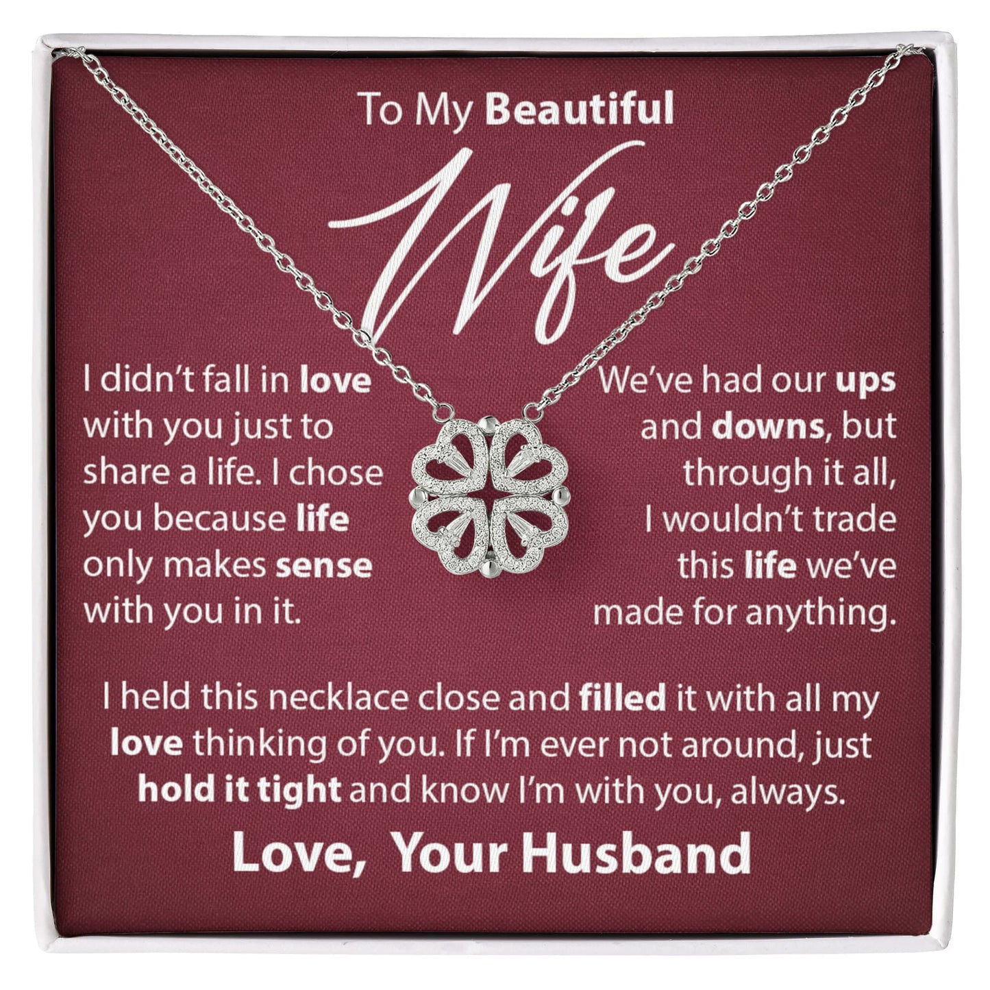 Gift for Wife from Husband - Magnetic Hearts Necklace