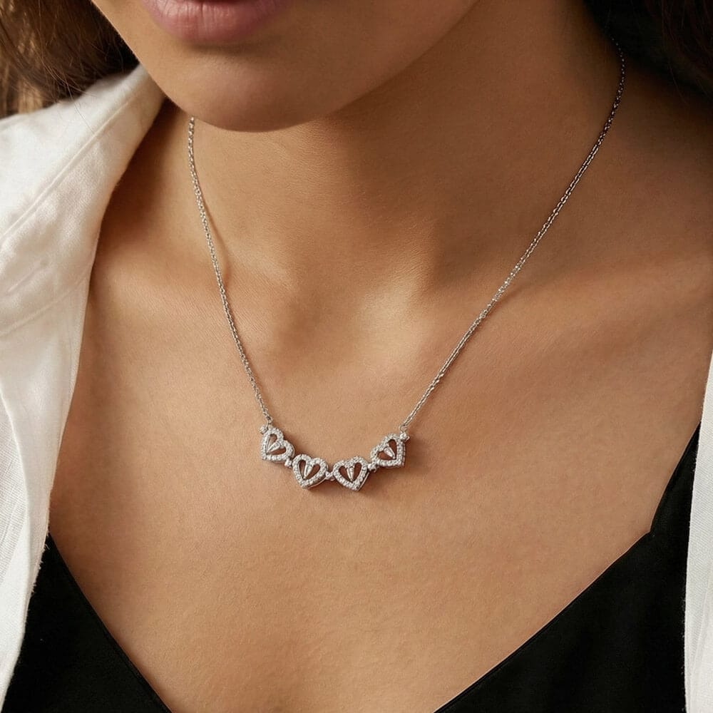 Gift for Wife from Husband - Magnetic Hearts Necklace