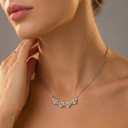 Gift for Wife from Husband - Magnetic Hearts Necklace
