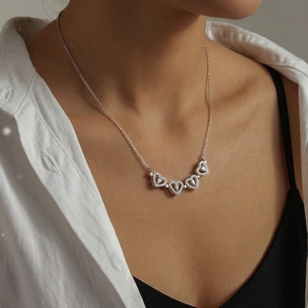 Gift for Wife from Husband - Magnetic Hearts Necklace