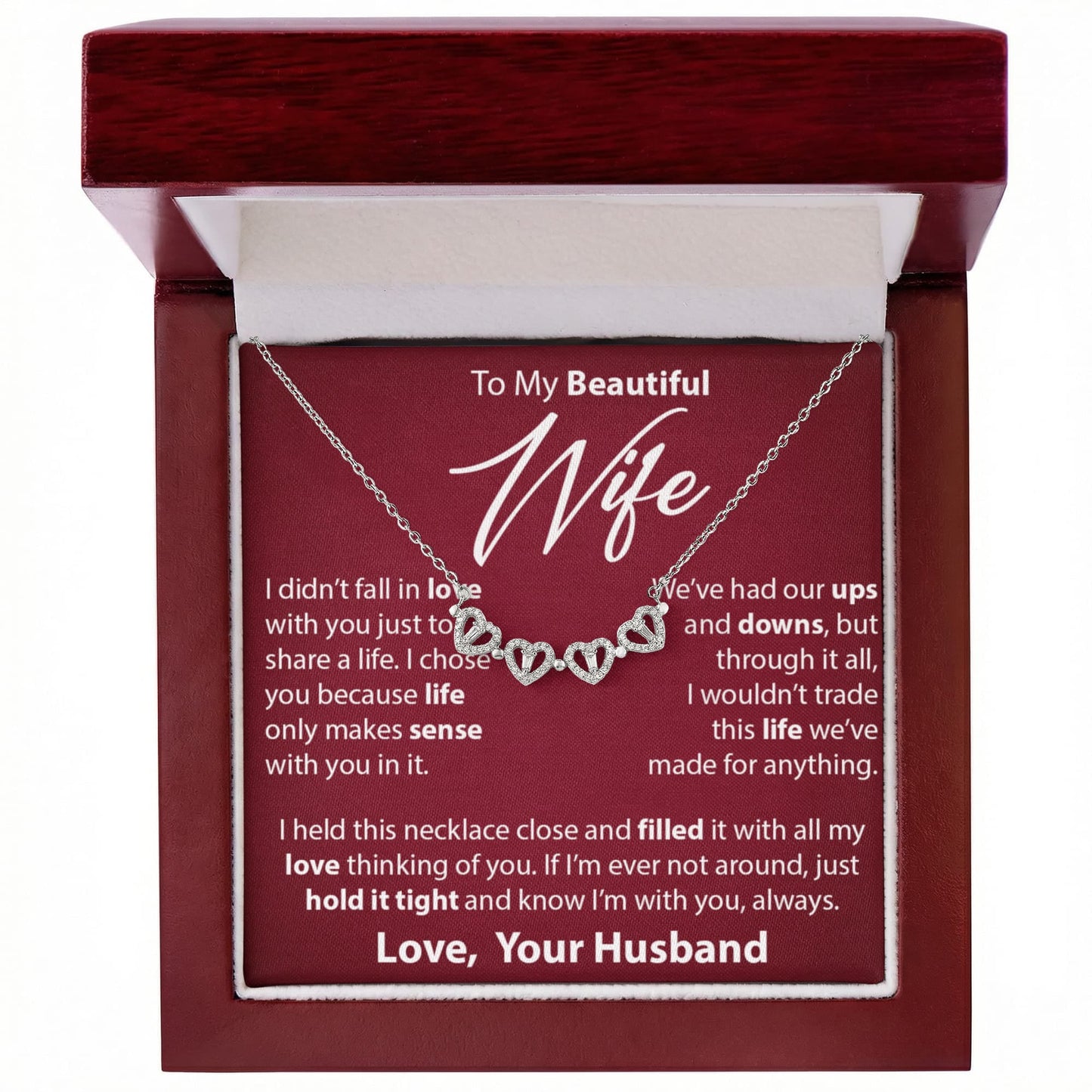 Gift for Wife from Husband - Magnetic Hearts Necklace