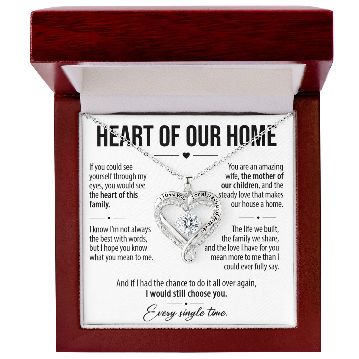 Heart Of Our Home - Gift for Wife from Husband - Love You Always Necklace