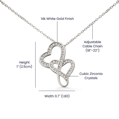 To My Smokin' Hot Babe - Double Heart Necklace