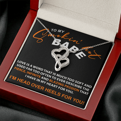 To My Smokin' Hot Babe - Double Heart Necklace
