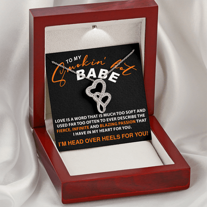 To My Smokin' Hot Babe - Double Heart Necklace