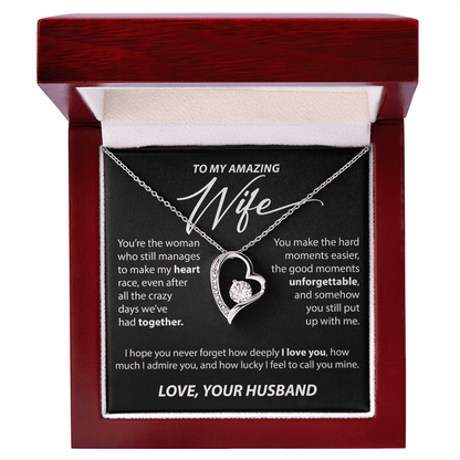 Gift for Wife from Husband - "You Make My Heart Race" Necklace