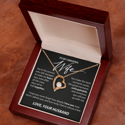 Gift for Wife from Husband - "You Make My Heart Race" Necklace