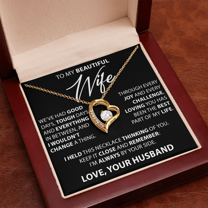 Gift for Wife from Husband - "Good and Tough Days" Necklace