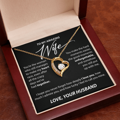 Gift for Wife from Husband - "You Make My Heart Race" Necklace