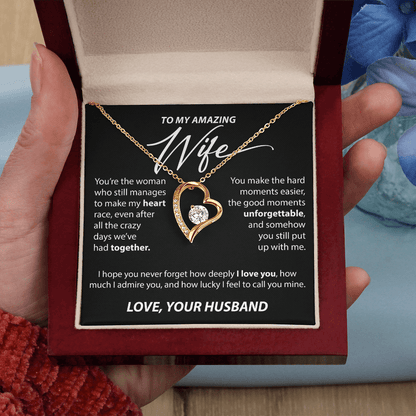 Gift for Wife from Husband - "You Make My Heart Race" Necklace