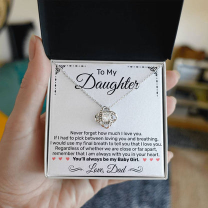 Gift for Daughter from Dad - "Never Forget How Much I Love You" Necklace