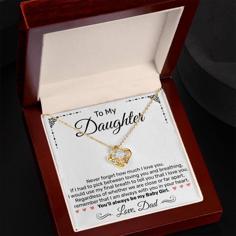 Gift for Daughter from Dad - "Never Forget How Much I Love You" Necklace