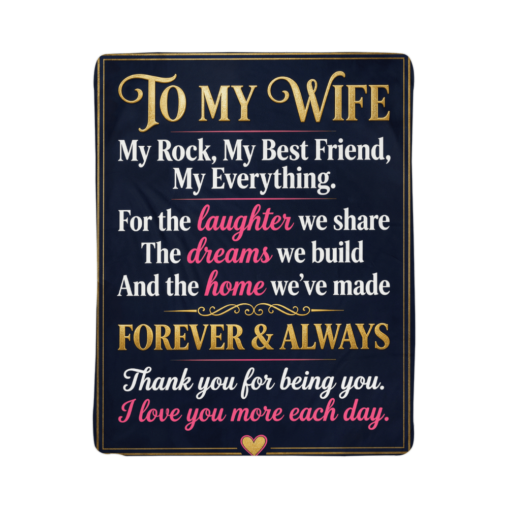 Sherpa Fleece Blanket - To My Wife