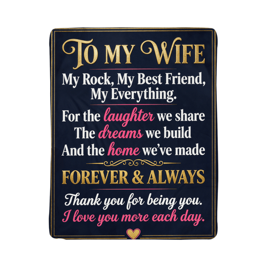 Sherpa Fleece Blanket - To My Wife
