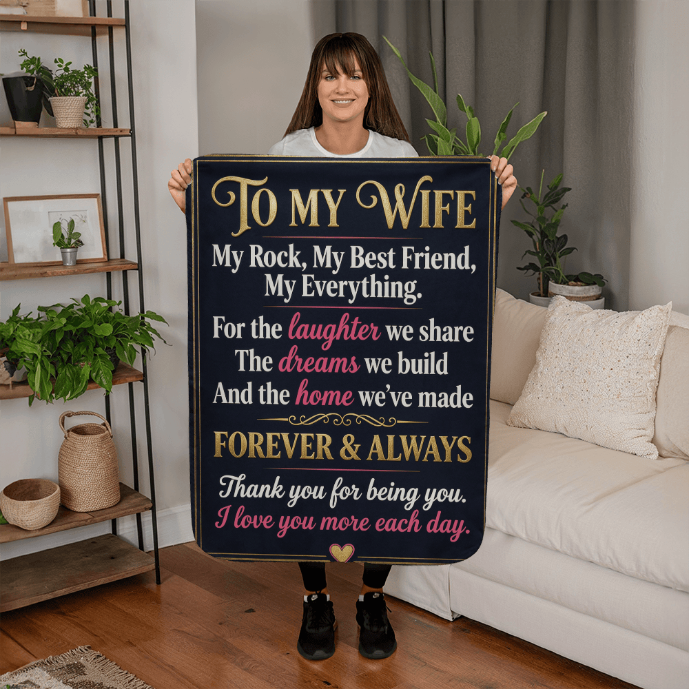 Sherpa Fleece Blanket - To My Wife