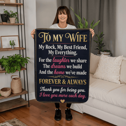 Sherpa Fleece Blanket - To My Wife