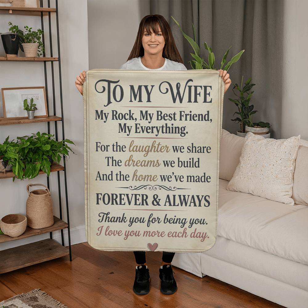 Sherpa Fleece Blanket -  To My Wife