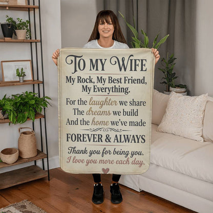Sherpa Fleece Blanket -  To My Wife