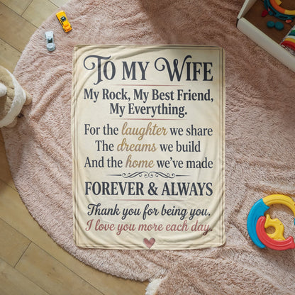 Sherpa Fleece Blanket -  To My Wife