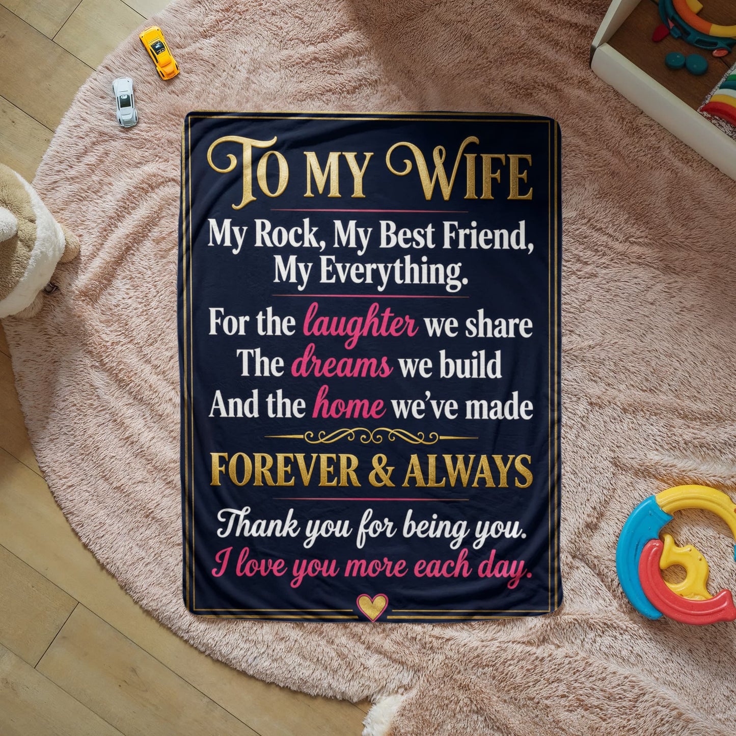 Sherpa Fleece Blanket - To My Wife