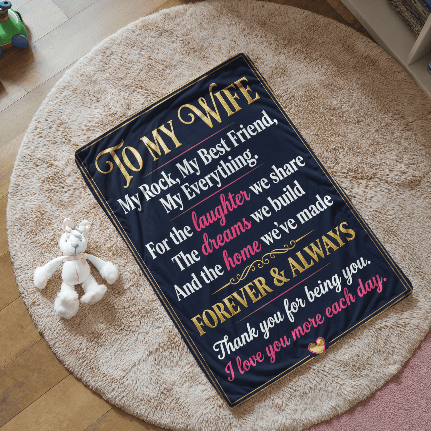 Sherpa Fleece Blanket - To My Wife