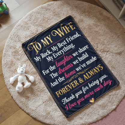 Sherpa Fleece Blanket - To My Wife