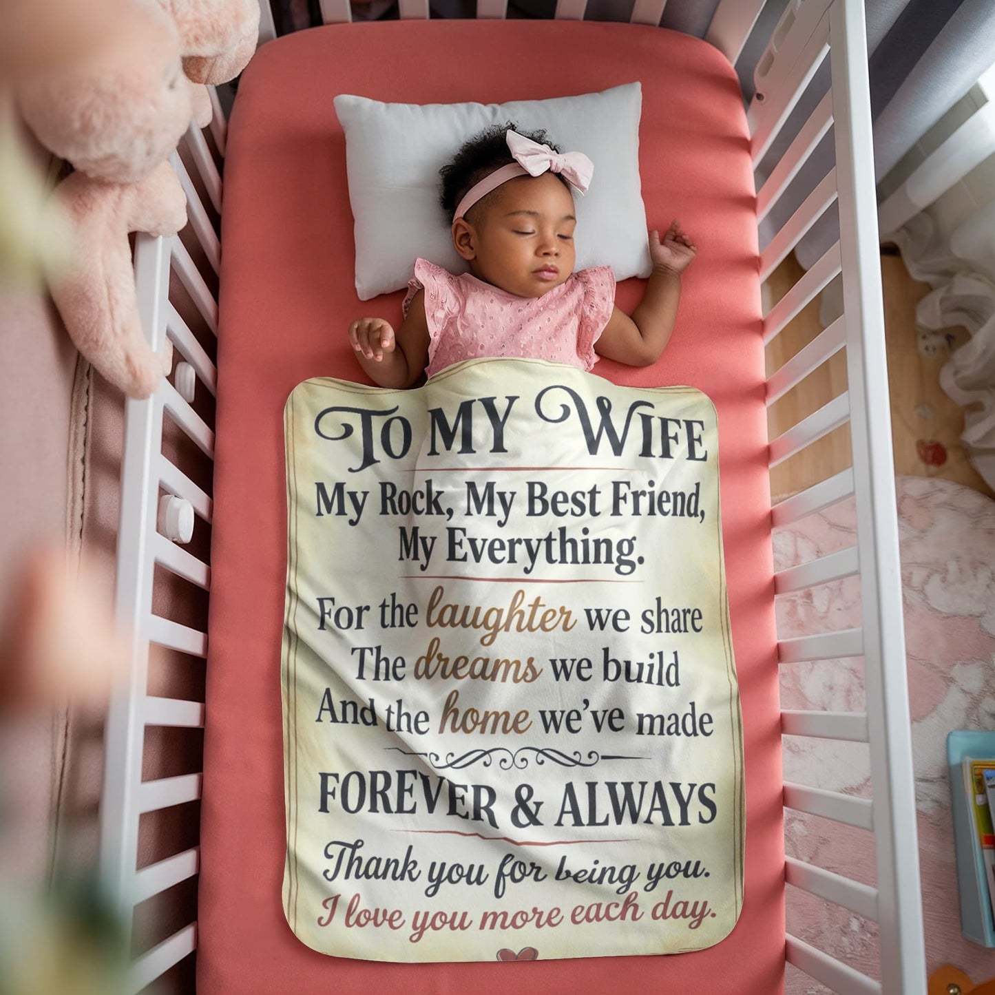 Sherpa Fleece Blanket -  To My Wife