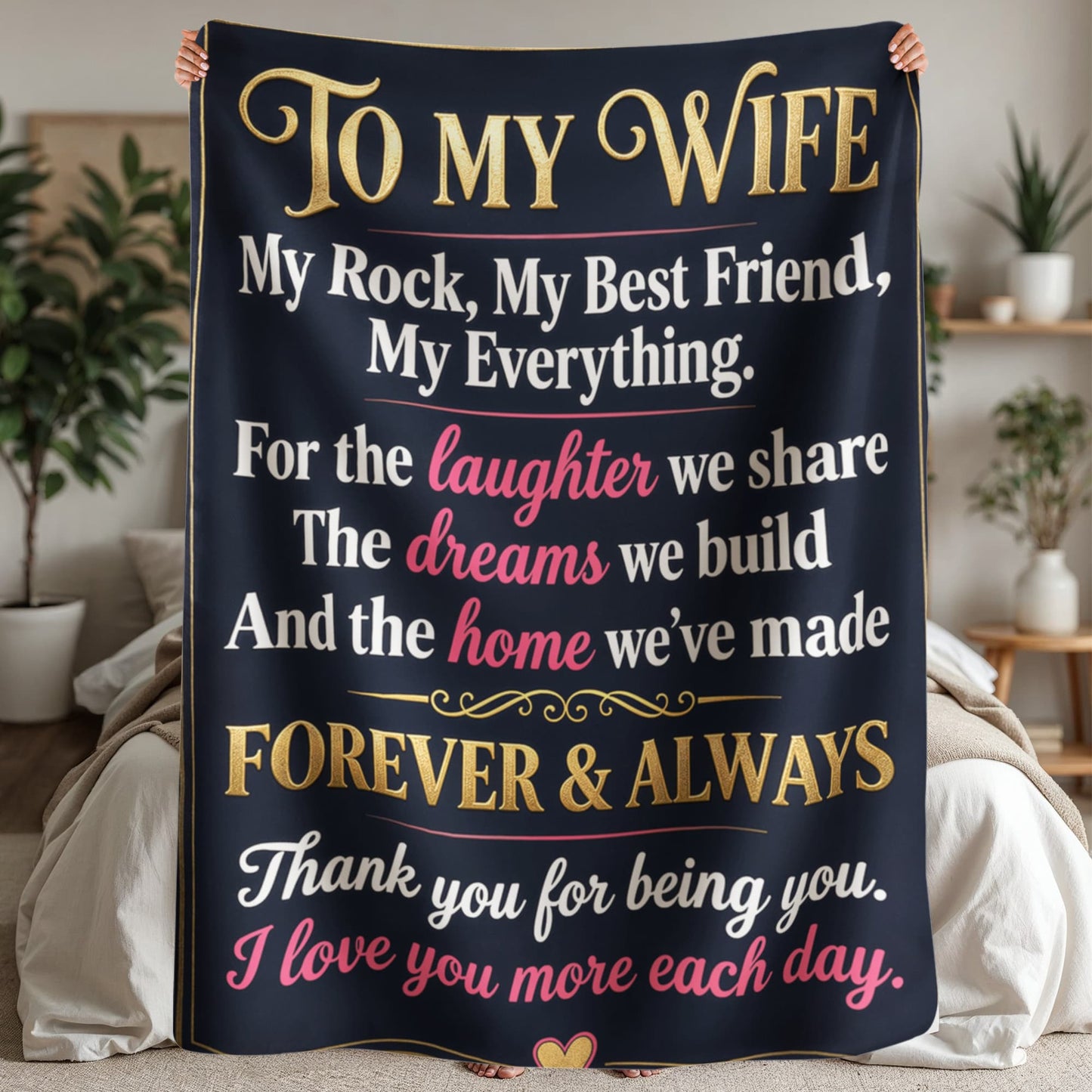 Sherpa Fleece Blanket - To My Wife