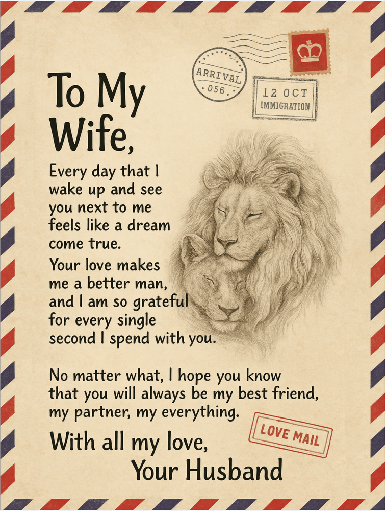 Gift to Wife from Husband (Lion) - Sherpa Fleece Blanket