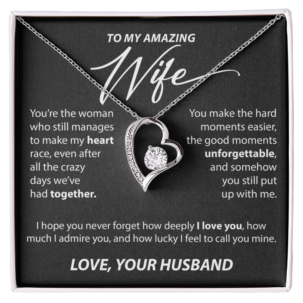 Gift for Wife from Husband - "You Make My Heart Race" Necklace