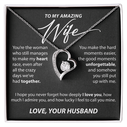 Gift for Wife from Husband - "You Make My Heart Race" Necklace