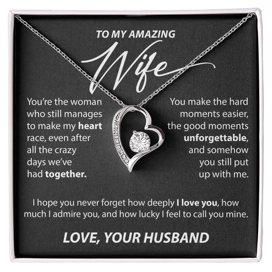 Gift for Wife from Husband - "You Make My Heart Race" Necklace